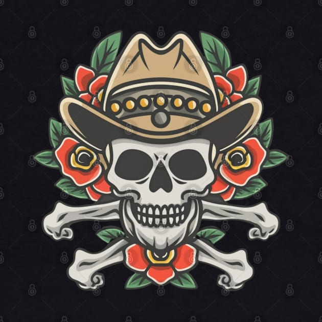 Cowboy Skull tattoo art by Goku Creations